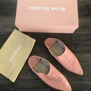 Worn once!Acne Amina nappa pink  slides size 8